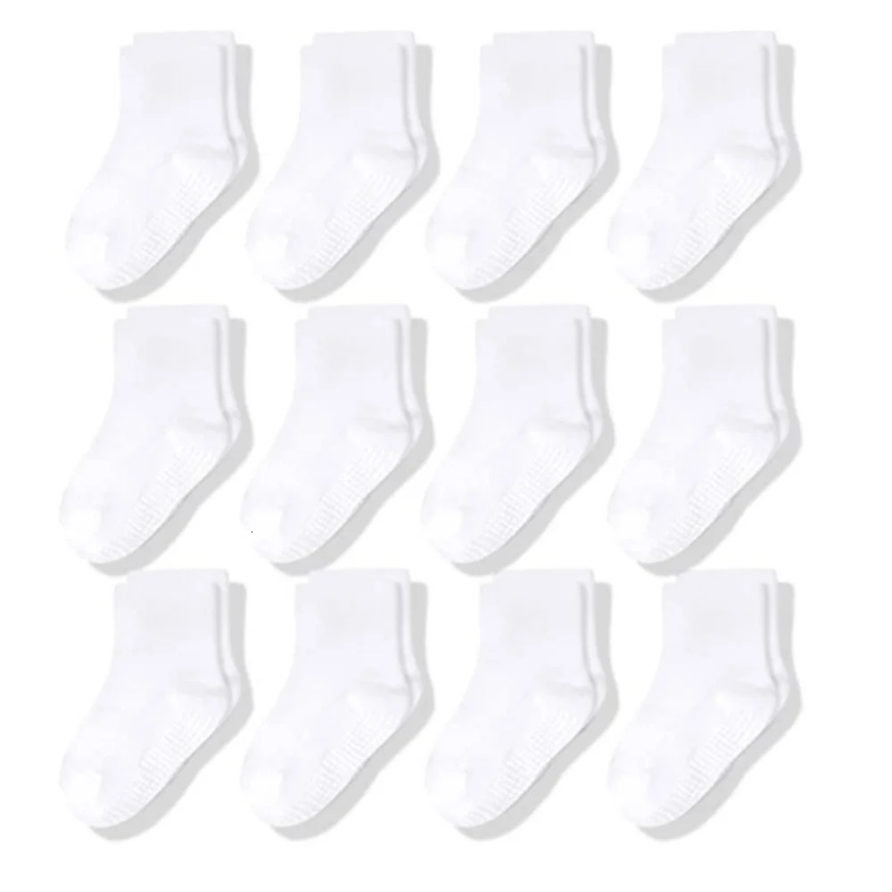 Boys Girls 12 Pairs Cotton Non Slip Socks born Baby 13year Anti Skid Soles Floor Unisex Sock for Infants Toddlers Grip Kids 260311