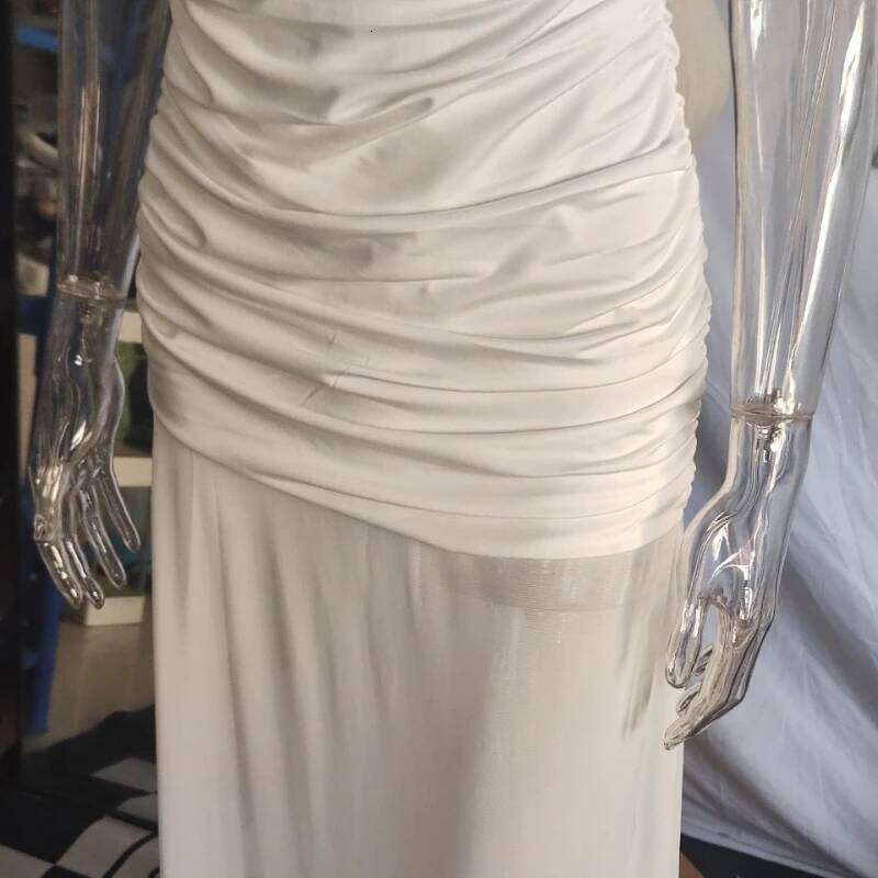 2026 French Style Satin for Women's Summer Design, Pure Desire to Shrink Waist and Show Thinning, Hip Wrapping Long Dress C260311