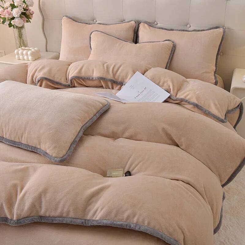 Single Product Milk Fleece Blanket Duvet Cover Autumn/winter with Coral Velvet Quilt Double Bed Sheet 4-piece set H260312