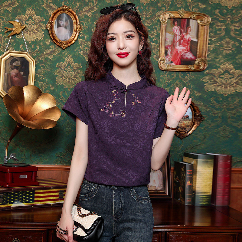 Designer Hoodie Factory Direct Sale In Stock 2024 Summer New Model New Chinese Style Retro Embroidered Short-sleeve Polo Shirt Designer Shirt T-shirt 
