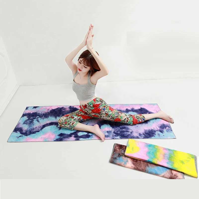 Non Slip Printed Tie-dye Yoga Mat Cover Towel Anti Skid Microfiber Yoga Mat Size 183cm63cm Shop Towels Pilates Blankets Fitness M260312