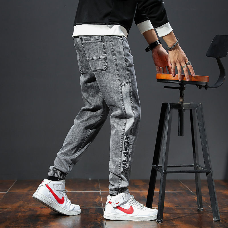 Spring And Autumn New Men's Jogger Pants Trendy Brand Loose Designer Pants Fit Versatile Fashionable Tapered Denim Casual Harem Pants