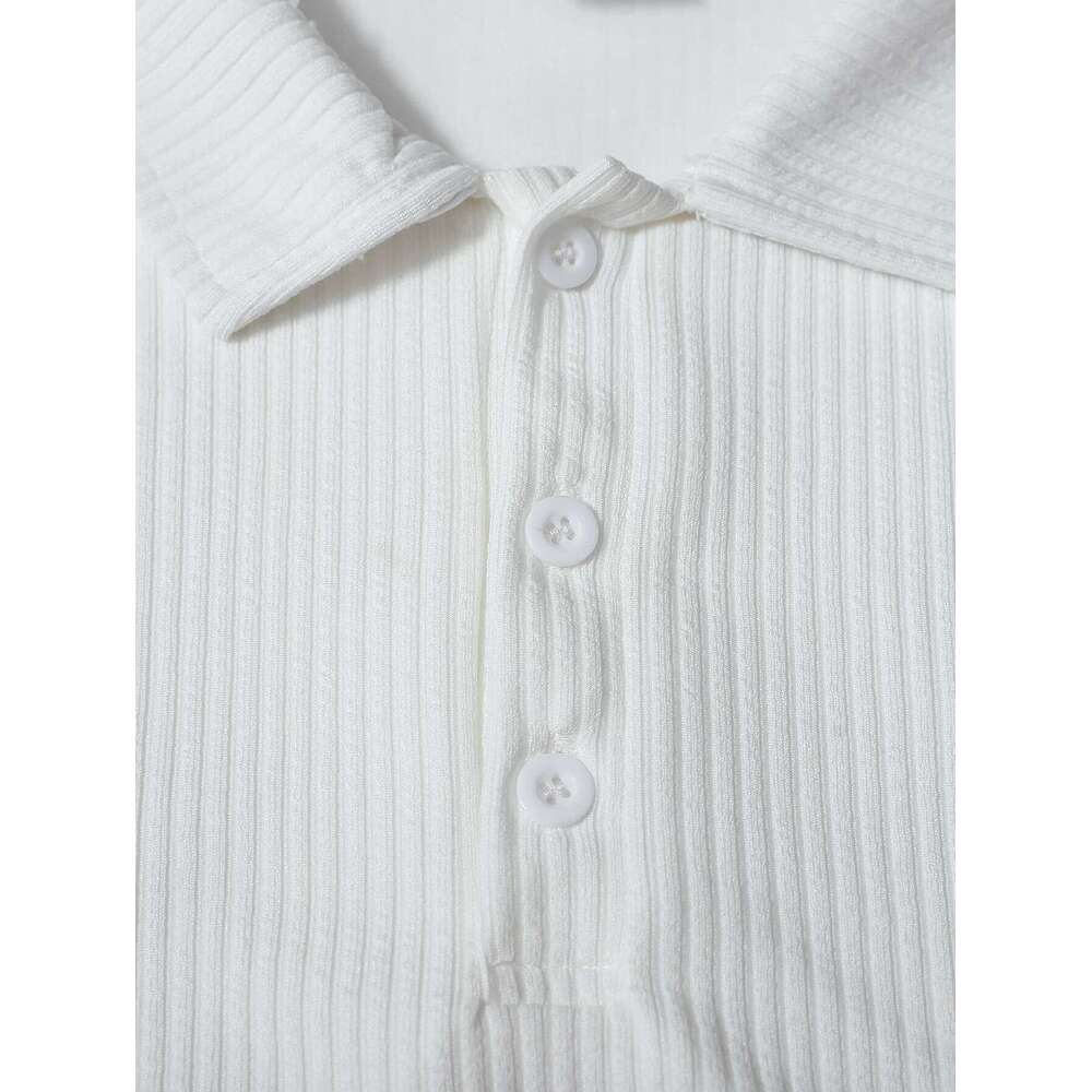 New Luxury Light Business Mature Casual Sports Retro Style Striped Fashion Men Outdoor Long Sleeve POLO Shirt