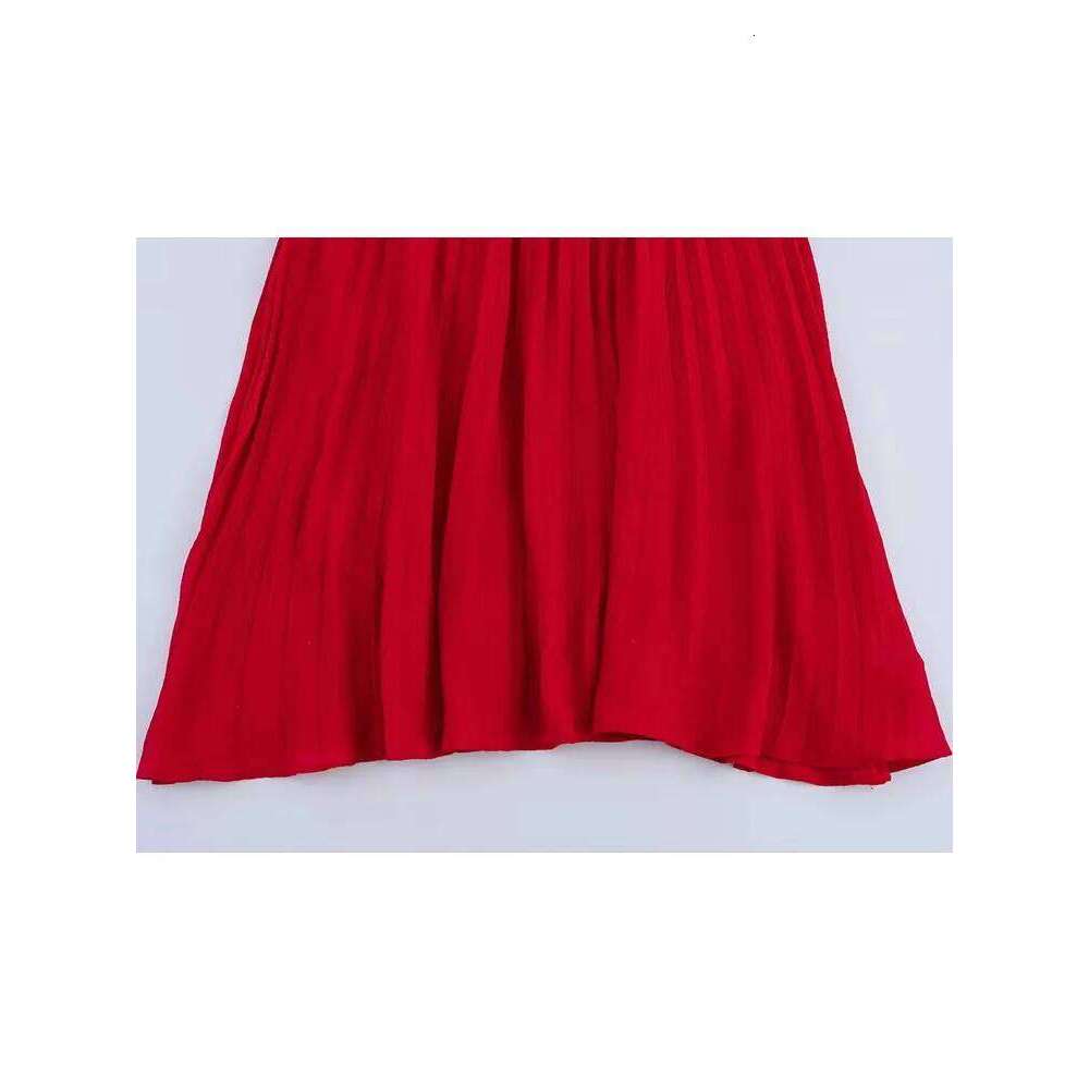Spring Summer New Women's Dress Pleated Patchwork Simple Temperament Knitted Sleeveless Long Dresses for Women 2025 C260312