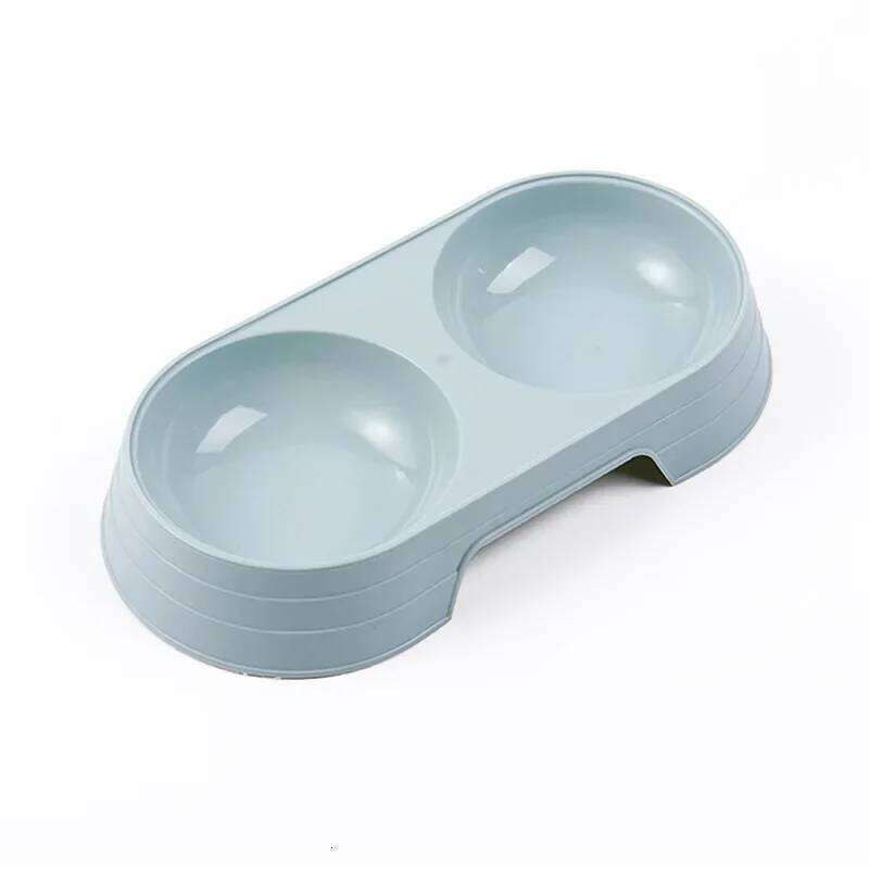 Dogs and Cats Macarons Plastic Double Pet Bowl Drinking Water Feeding 26Y0312