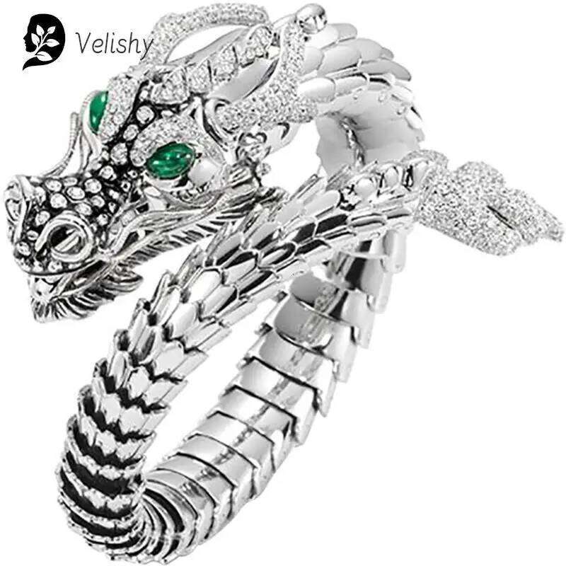 Unique Men's Chinese Dragon Ring Cool Cycling Men and Women's Rings Size Adjust H260312