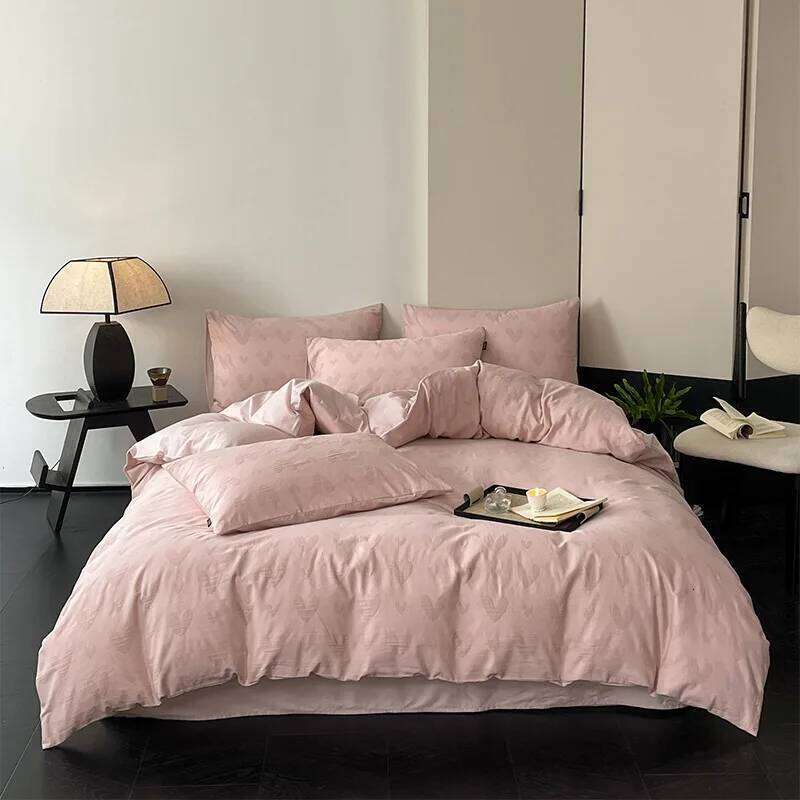 Four-piece set of pure cotton, all-cotton, 60-count jacquard quilt cover, bed sheet set, home textiles H260312