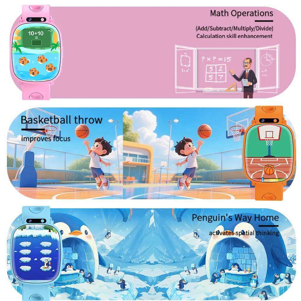 LAXASFIT New Smart Watch For Children HD Touch Screen Camera 18 Games Sleep Monitor Alarm Clock Calculator Holiday Gift Boy Girl