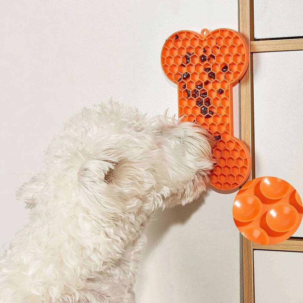 Slow Food Bone Silicone Licking Pad Mat Placemats Pet Feeding Dog Cats Dogs Supplies 26Y0312