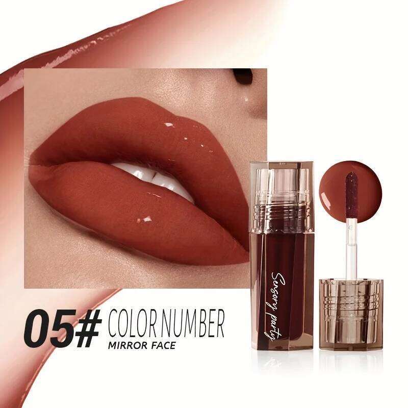 6-Color Moisturizing Mirror Effect Gloss Lip Glaze, Refreshing Non Greasy Texture, Glossy Long Lasting Liquid Lipstick W260311