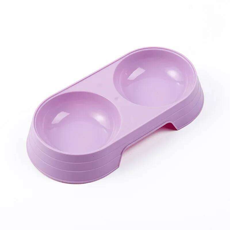 Dogs and Cats Macarons Plastic Double Pet Bowl Drinking Water Feeding 26Y0312