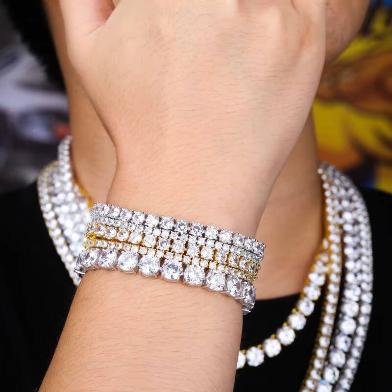 Lowest Best Price VVS Moissanite Tennis Chain Fine Jewelry 2mm-65mm in Stock S925 Silver GRA Moissanite Tennis Chain Necklace