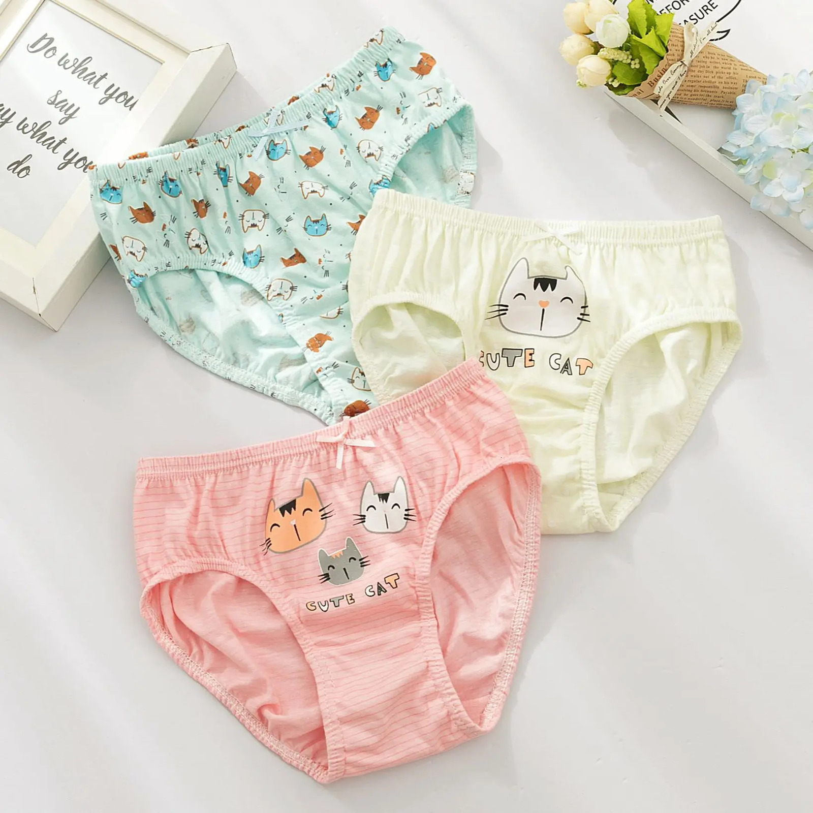 5PcsSet Children Underwear For Girls Cotton Soft Baby Girl Briefs Cute Cartoon Kids Triangle Underpants Exquisite Box Packaging 260311