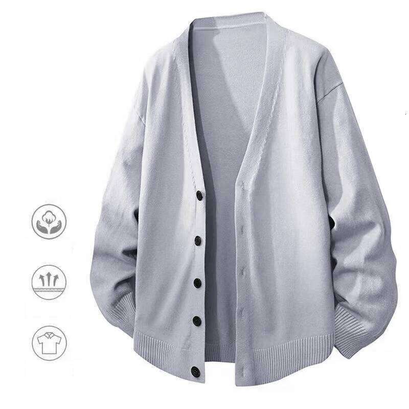 Animal Game V Neck Sweaters Casual Button Men's Cold Blouse Knitwear Outdoor Knit Long Cardigan Men Streetwear