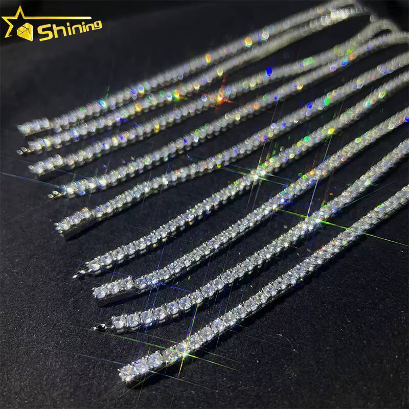 Moissanite Tennis Chain Wholesale Price Factory Outlet 925silver High Quality Fine Jewelry Necklace braceletfine Jewelry nec