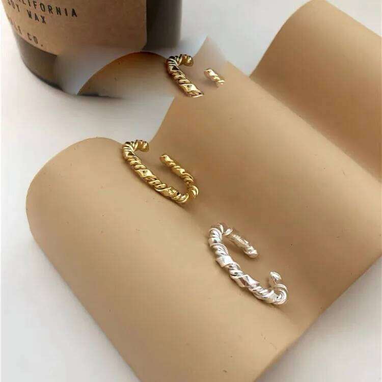 BF CLUB 925 Sterling Rings for Women Simple Geometric Handmade Gold Narrow Irregular Retro Ring Allergy For Birthday Party Gift H260312