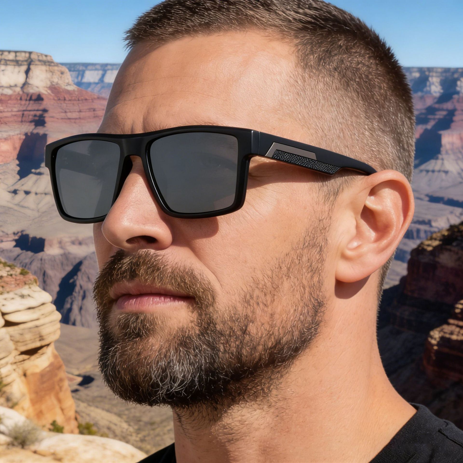 2026 New Fashion Square Polarized Small Frame Personalized Outdoor Trendy Sun Protection Sunglasses for Men