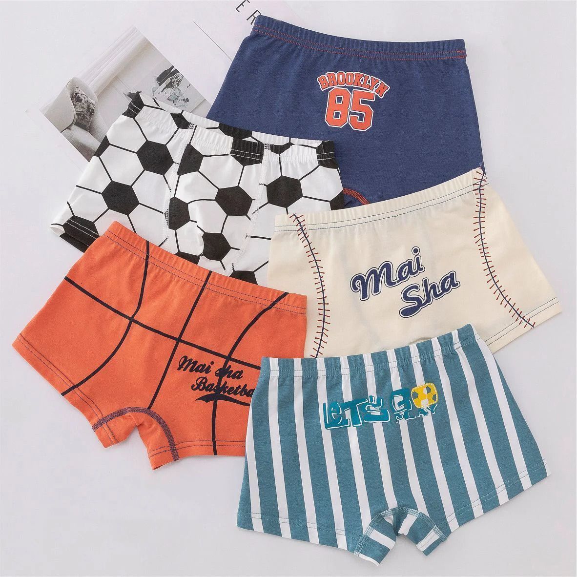 Childrens underwear cotton boxer shorts for boys and teenagers 5pack 260311