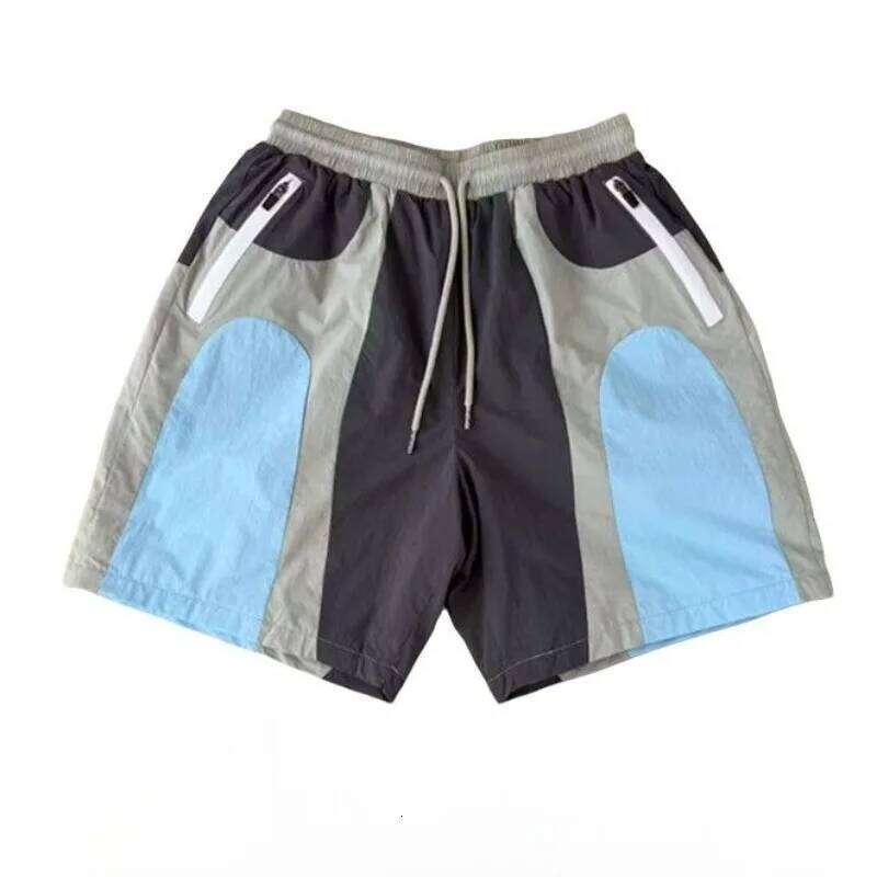 American Retro Patchwork Lightweight Sports For Men Casual Loose Basketball Shorts Unisex Quick Drying Beach Short Pants