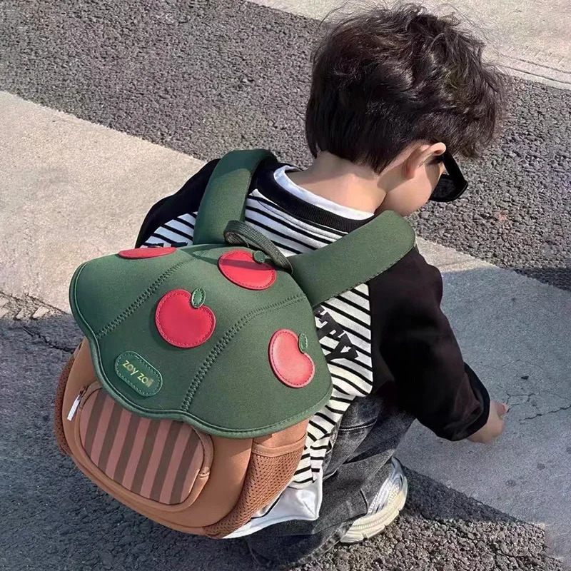 Kid Backpack Cute Mushroom Apple Kindergarten Cartoon Pink Mini Travel Bag Schoolbag Preschool Gift for Toddler Girl Boy 36 260311