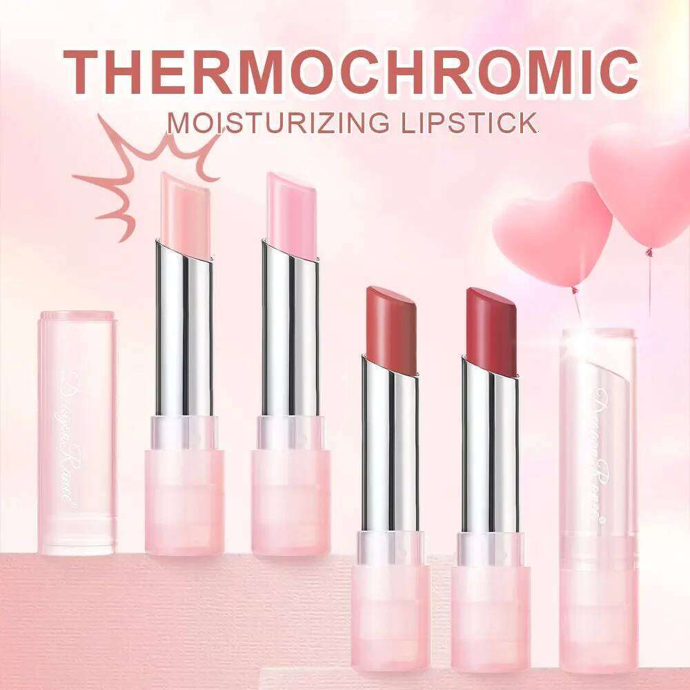 Cute Pink Moisturizing Jelly Lipstick - Temperature Change Balm with Long Lasting Nourishment for Care Lip Gloss W260311