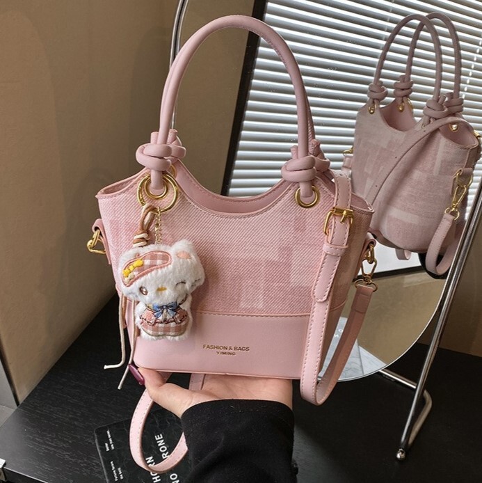 New multifunctional luxury handbag bucket bag retro fashion chic texture shoulder bag crossbody bag designer bag