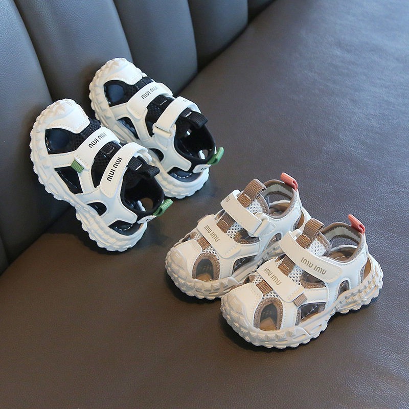 Kids Closed Toe Sport Sandals eco-friendly safety comfort lightweight Punta Cerrada Breathable Mesh Non-Slip Toddler Beach Shoes with Adjustable Strap