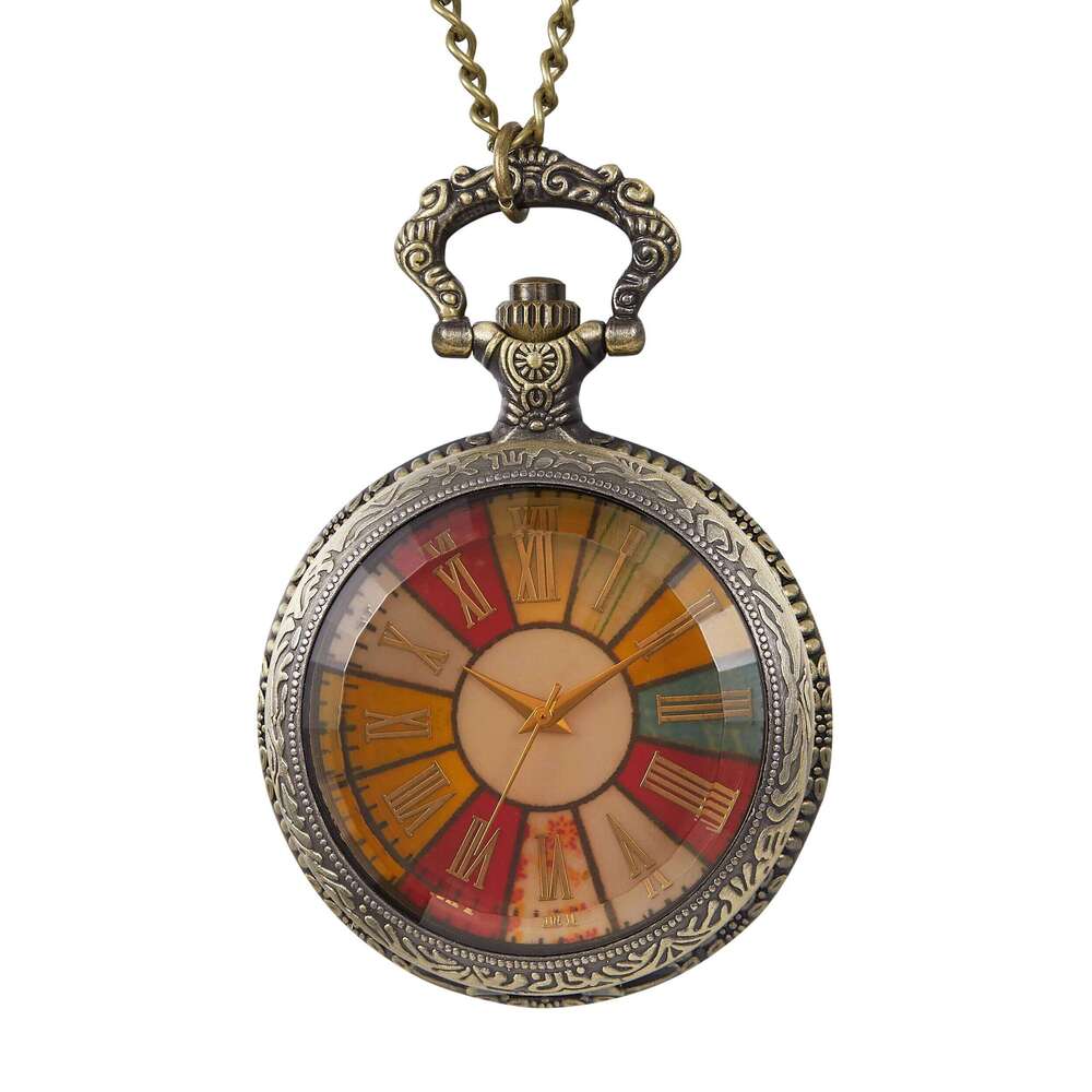 Vintage Classic Quartz Watch Exquisite Carved Roman Numeral Chain Pendant Men Women Pocket Watches reloj de bolsillo