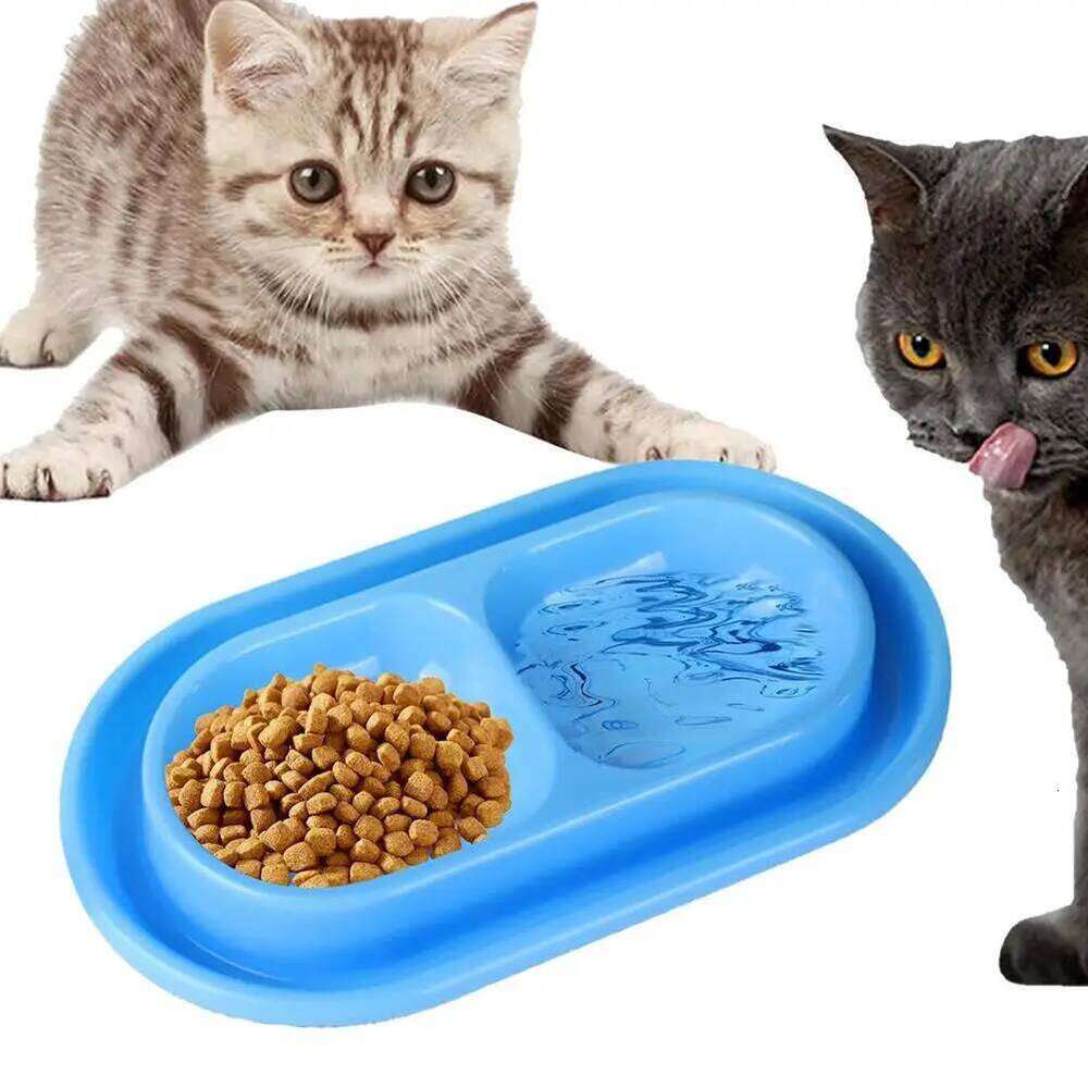 Pet Feeding Double Bowls Plastic Anti Food Water For Dogs Cats Puppy Automatic Dog Feeder Dispenser Karate for Ants 26Y0312