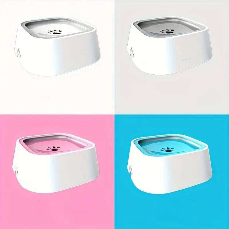 Dog No-Spill Pet Water Bowl Slow Feeder Dish 26Y0312