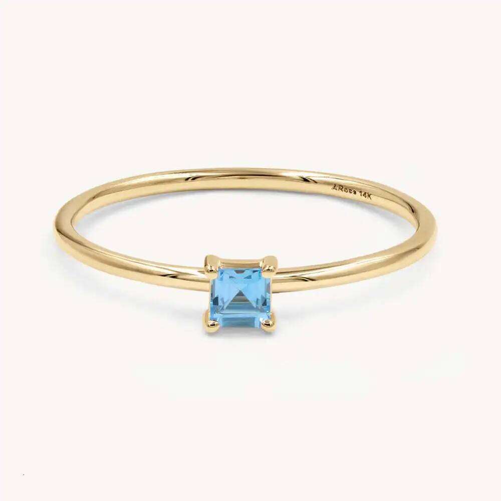 New Stainless Steel Birthstone for December, Colorful Zircon Stone Open Ring Band H260312