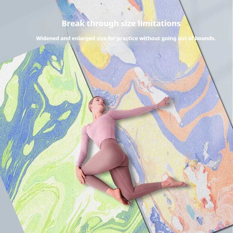 Lezyan 15mm Light Thin Foldable Suede Rubber Yoga Mat Towel Sweat-absorbing Non-slip Silent Gymnastics Workout Gym Exercise M260312