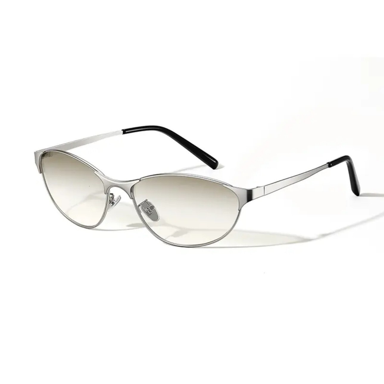 New Hot Girl Street Style Metal Cat Eye Concave Shape American Retro for Women UV Protection Sunglasses