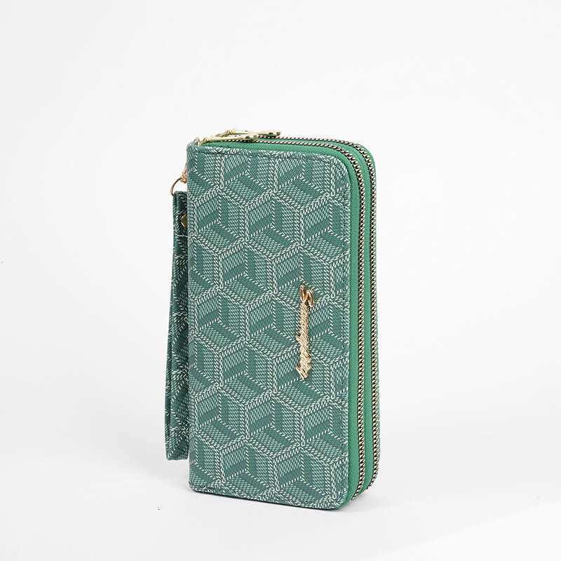 Luxury fashion wallet New INS Style Women S Wallet With Print Double Zipper Multiple Card Slots Wrist Strap Fashionable And Innovative Long Storage Cl