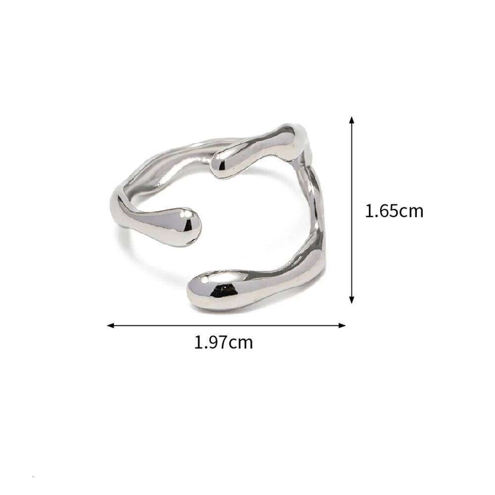 Fashion Stainless Steel Waterproof Open Ring Personality Charms PVD Real Gold 18K Plated Trendy Jewelry for Women H260312