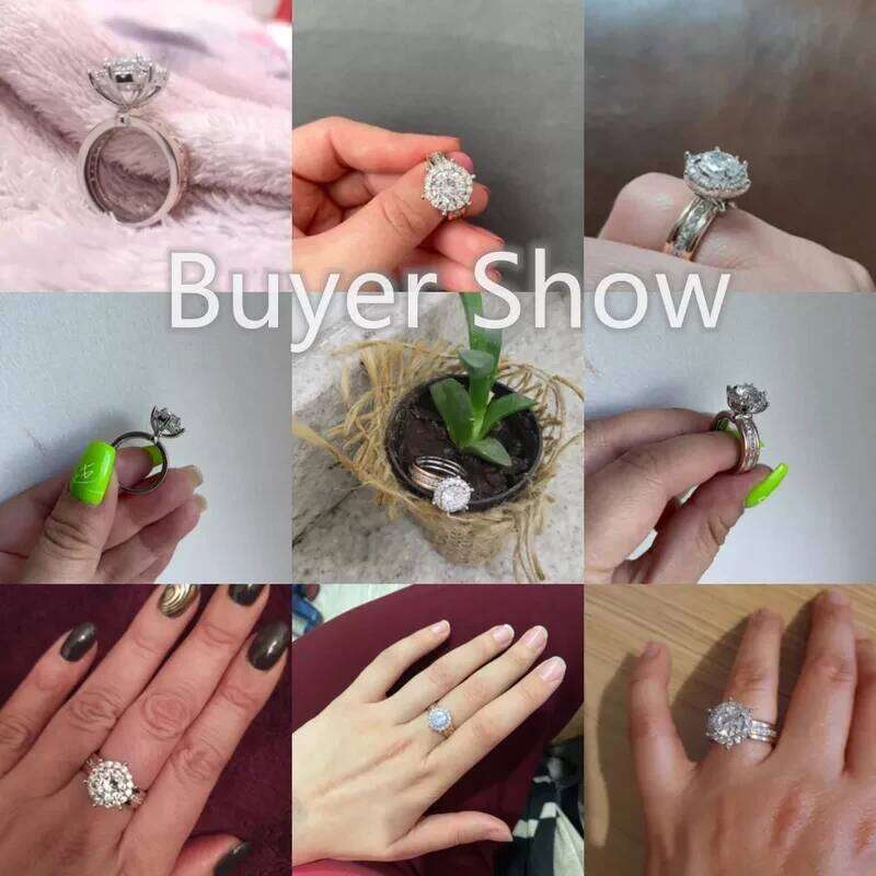 Round Classic 4 Claws Design Bridal Engagement Wedding Rings AAA Dazzling Cubic Zirconia Hot Sale Timeless Style Female Jewelry H260312