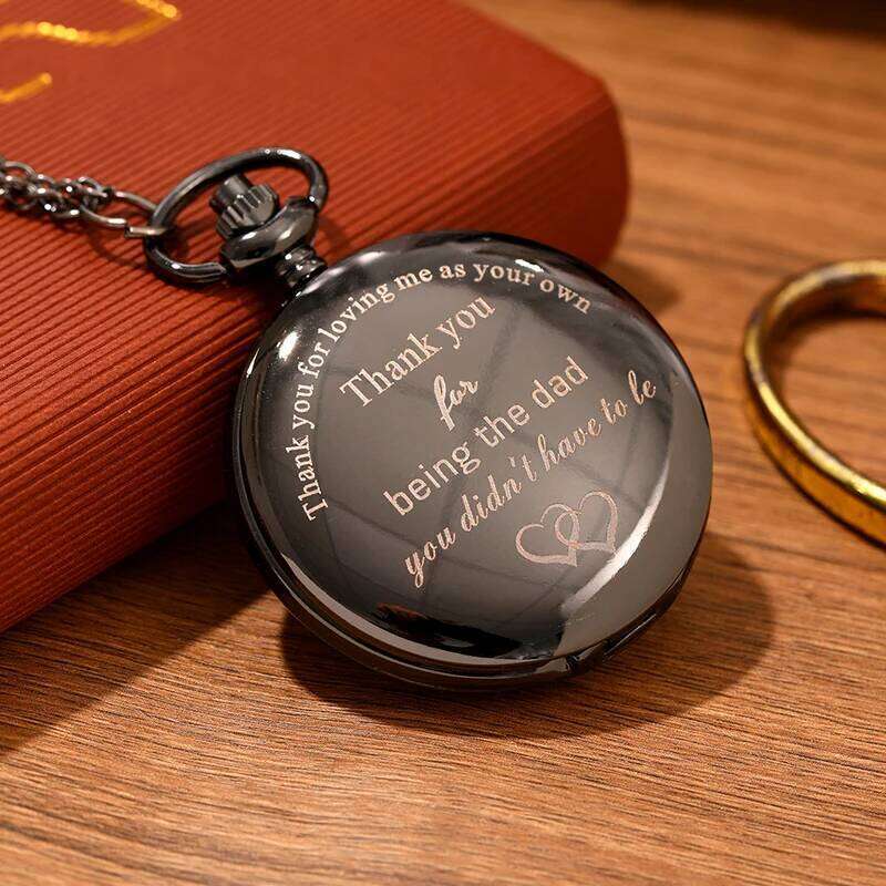 DAD Design Birthday Gift Quartz Watch For Men Vintage Pendant Fob Chain Pocket Clock