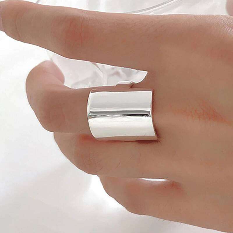Minimalist 925 Sterling Silver Smooth Ring for Women Couple New Fashion Creative Width Geometric Handmade Birthday Party Jewelry H260312