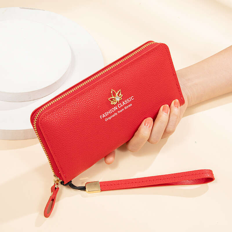 Luxury fashion wallet Women S Long New Leaf Zipper Large Capacity Clutch Wallet Multifunctional Phone Bag For Women