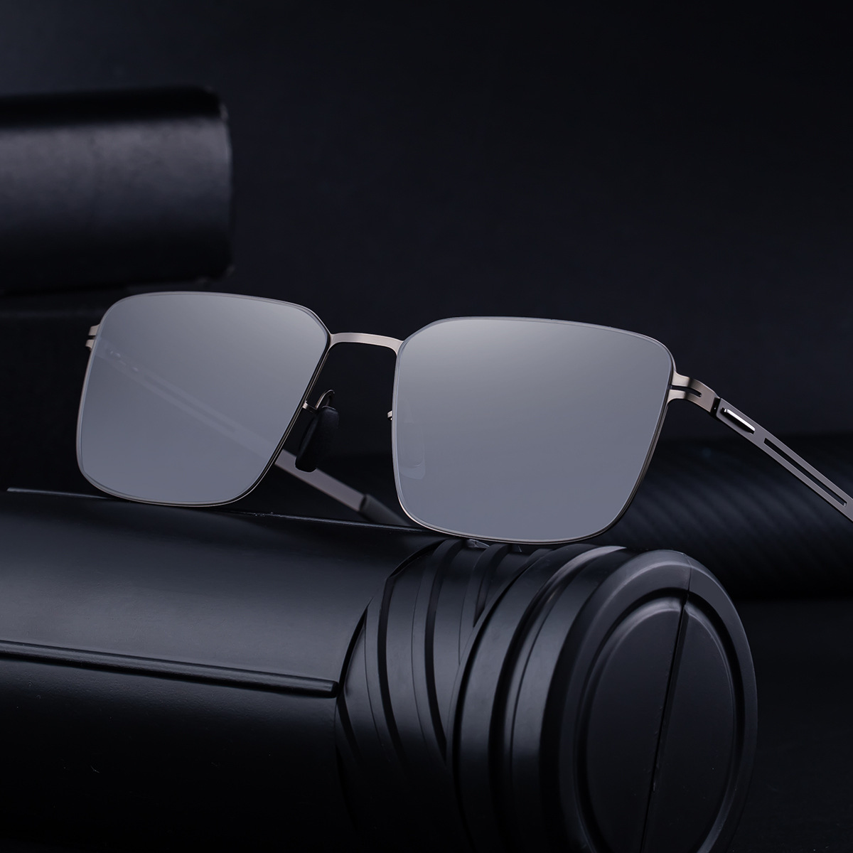2026 New Fashion Square Frame Nylon Polarized Retro Stainless Steel Frame, Sun Protection Sunglasses for Men,