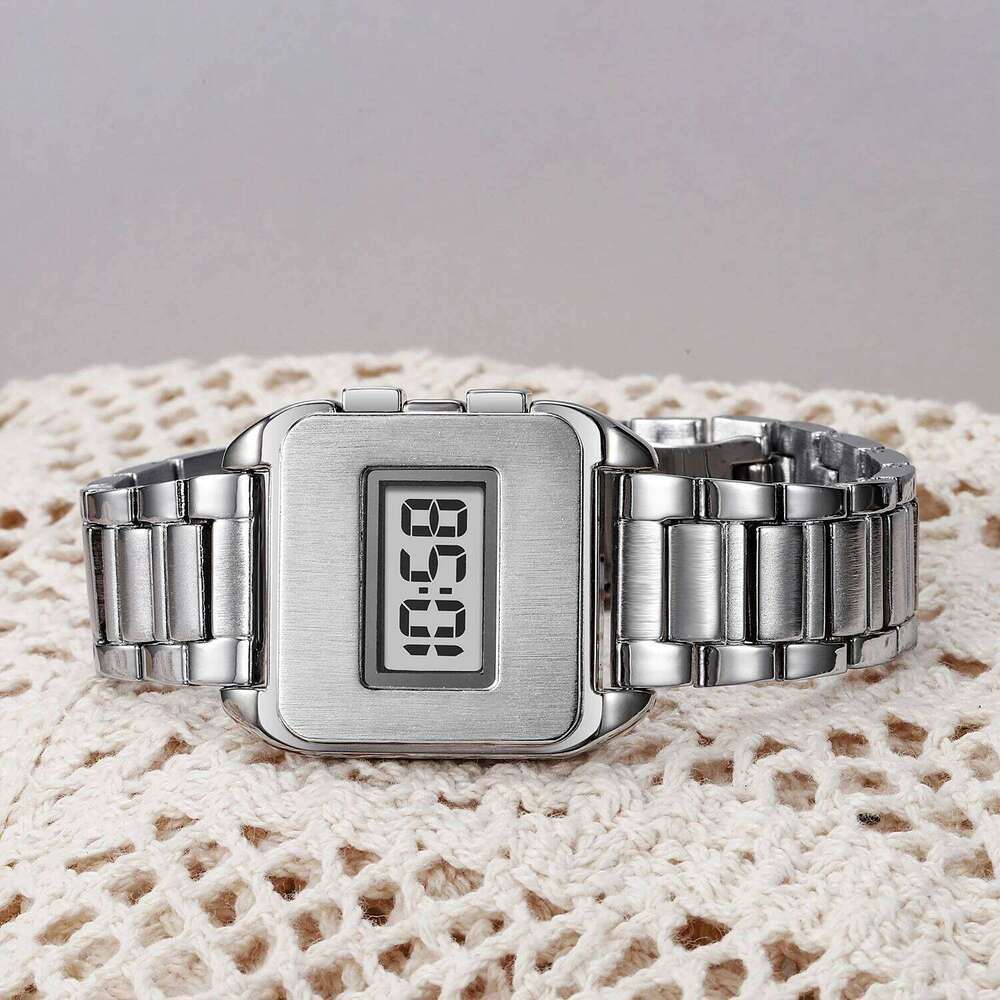 Simple digital men's electronic watch Arabic numerals show conspicuous wearing time as gifts for grandpa's daily life.