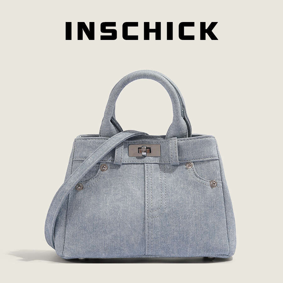 CHARHP&KEJNT Official Genuine High-End Commuter Denim 2026 Tote Feel Crossbody Bag Niche Handbag