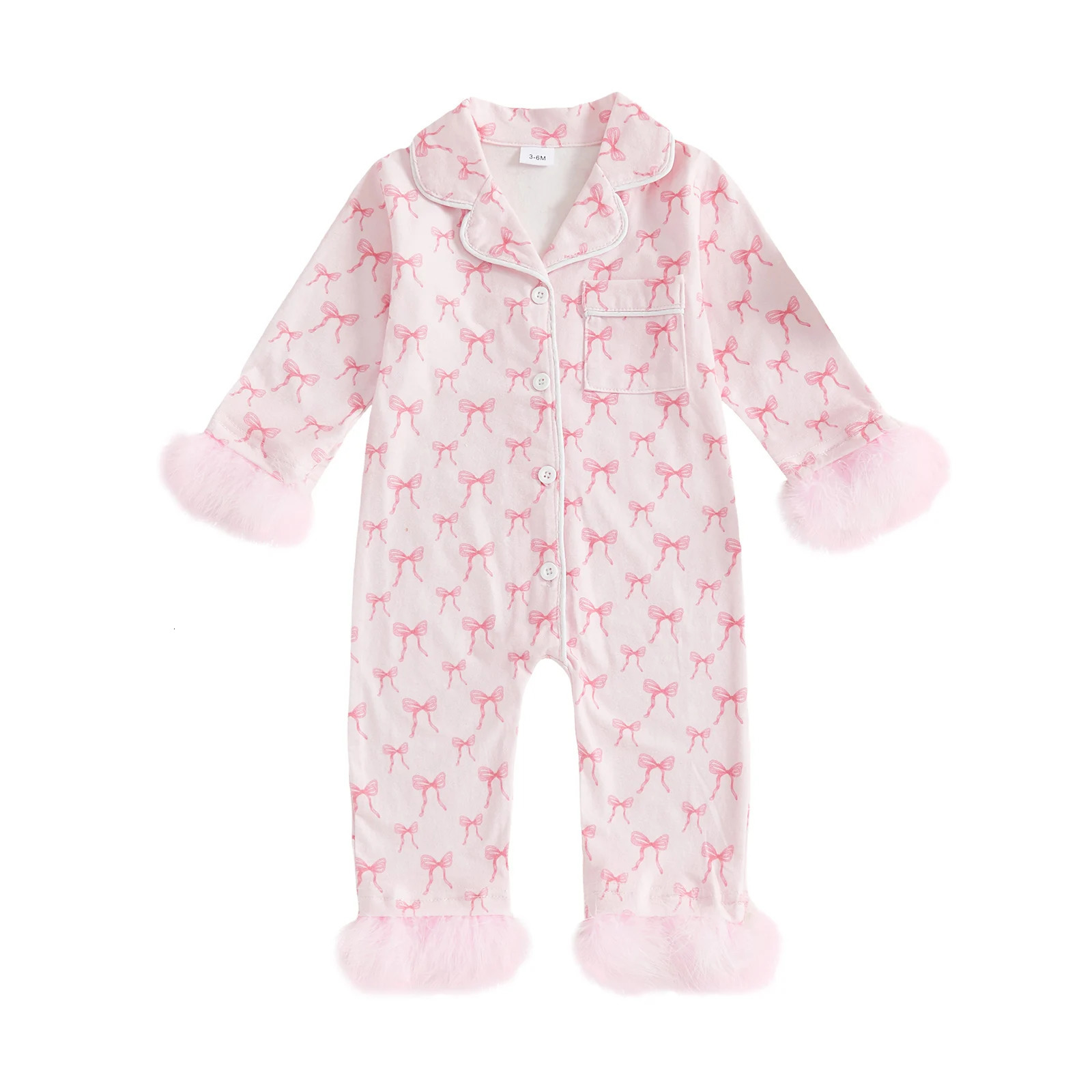 024M Baby Girl Boy Fall Button Down Silk Satin Pajamas Romper Jumpsuit Long Sleeve Nightgown Pjs Sleepwear 260311