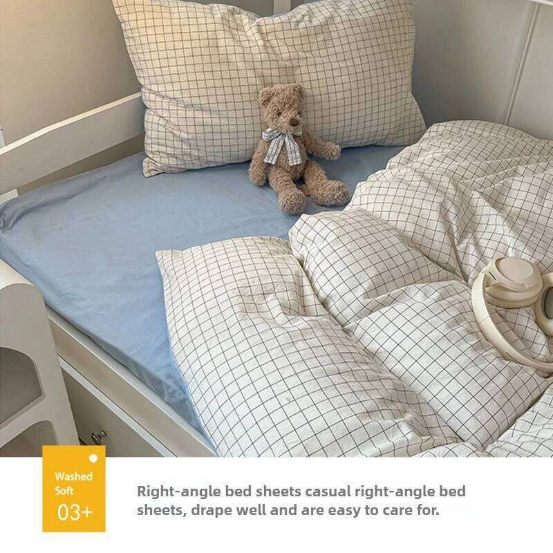 Quality Soft Cotton Duvet Cover Pillowcase Flat Sheet 3pcs Set Home Textiles Bedding Adjustable 0.9-1.2m Bed H260312