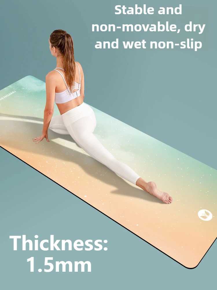 Ultra-Thin 15mm Suede Rubber Non-Slip Yoga Towel for Travel Pilates Anti-Skid Exercise Mat Sweat Absorbent Lightweight Foldable M260312