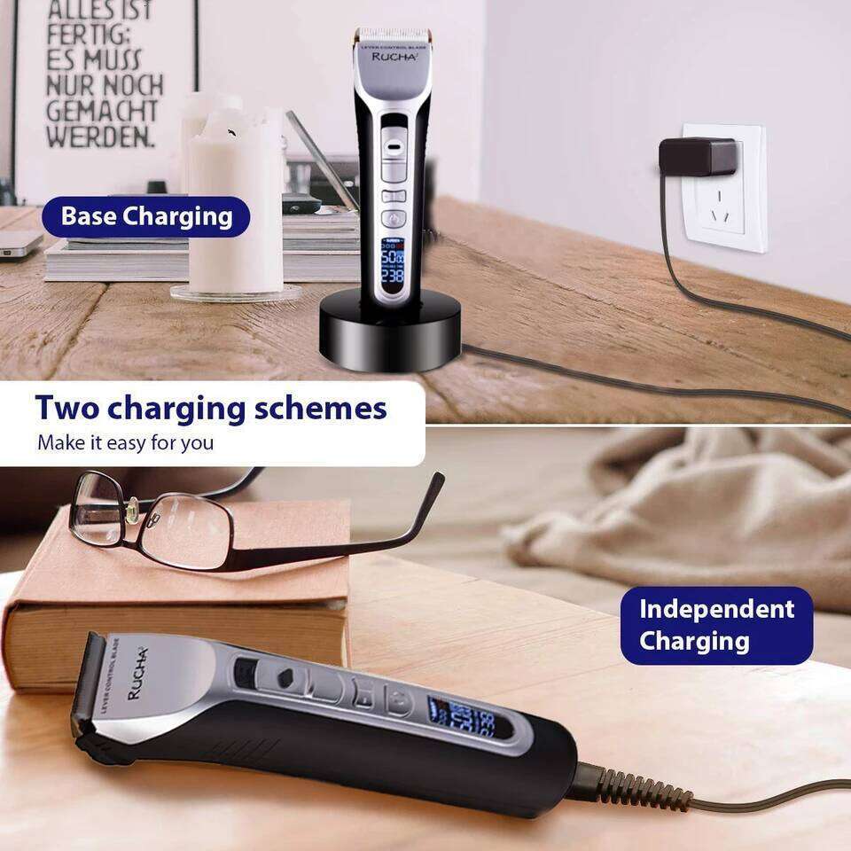 Professional Clipper Titanium Ceramic Trimmer LCD Display Strong Power Salon Barber Hair Cutting Machine For Men C260312