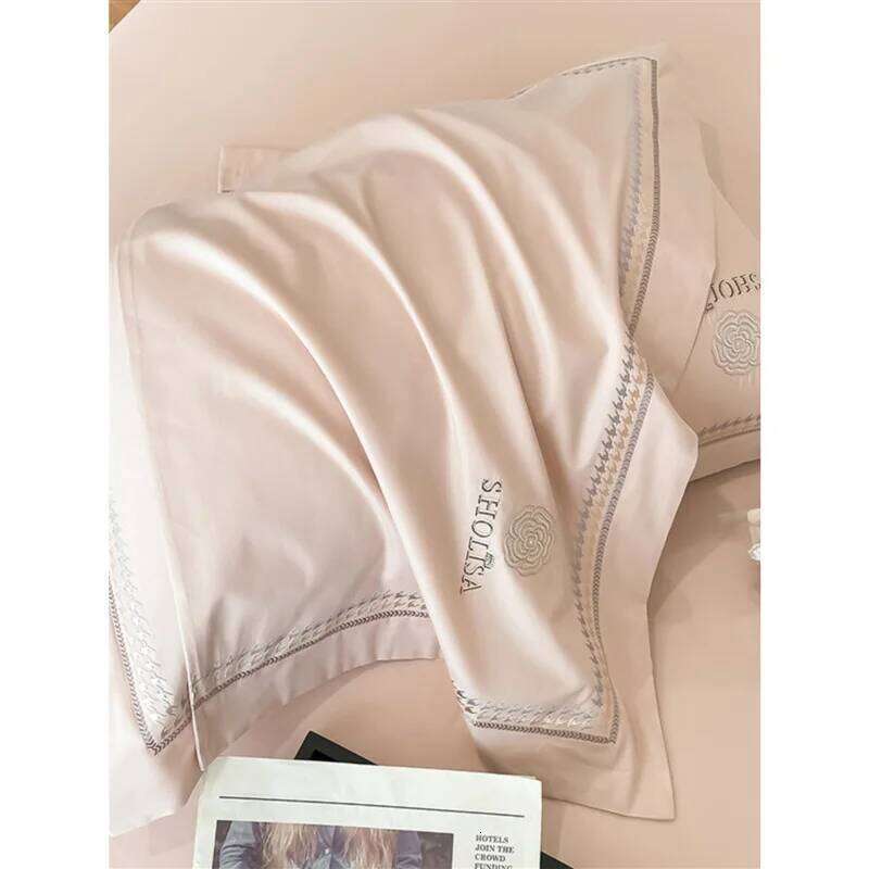 European light 120 pure four-piece set embroidered cotton quilt cover high-grade mattress bedding H260312