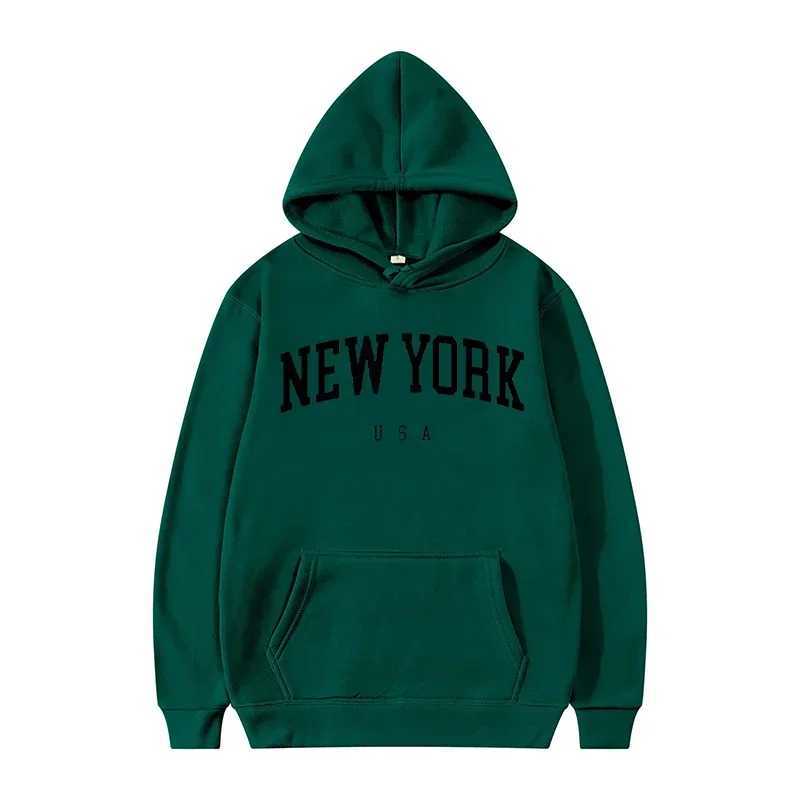 Men Women New York USA City Hoodies Fashion Letter Printed Graphic Sweatshirts Loose Casual Harajuku Hooded Pullover Sportwear M260312