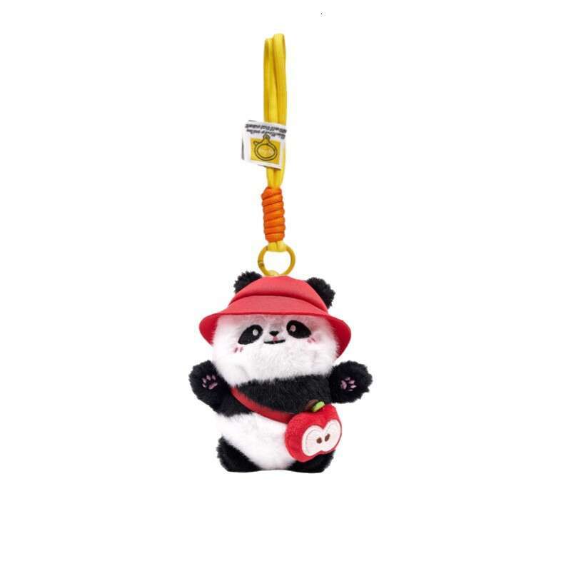 Little Car Keychain Gift Cute Cartoon Giant Panda Bag Pendant Plush Doll Backpack