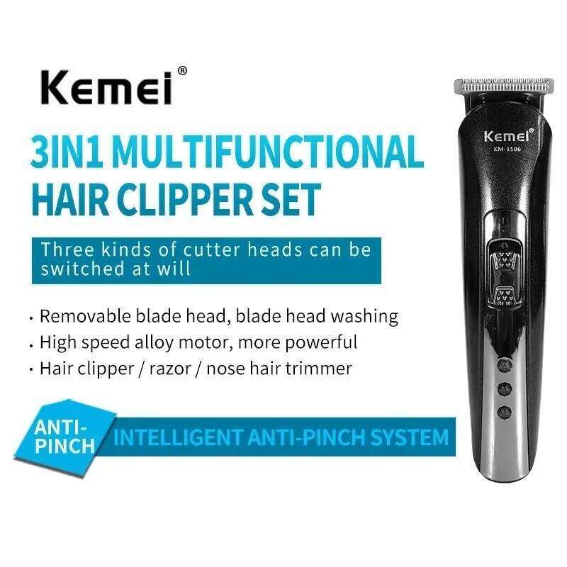Kemei KM-1506 3 in 1 Shaver USB Charging Hair trimmer Electric Rechargeable Nose Professional Shaving Machine C260312